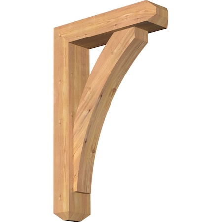 Ekena Millwork Thorton Craftsman Smooth Bracket w/ Offset Brace, Western Red Cedar, 5 1/2"W x 22"D x 34"H BKT0604X22X34THR04SWR